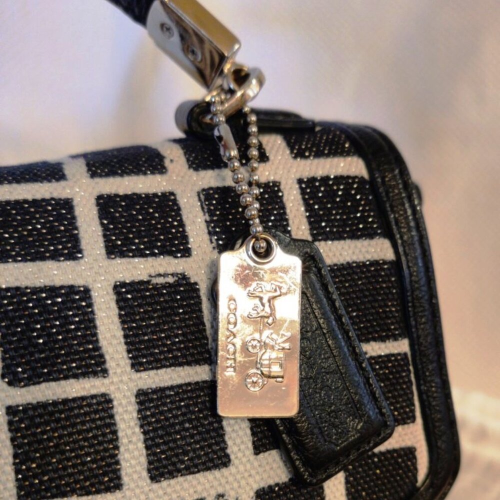 Coach Madison Sadie Top Handle or Crossbody in Black/Cream EUC + NWT Gold Chain - Picture 6 of 16